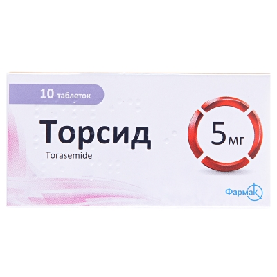 ТОРСИД® таблетки по 5 мг по 10 таблеток у блістері, по 1 блістеру у пачці